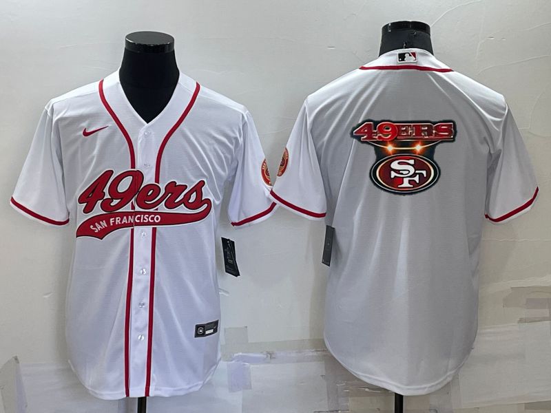 Men San Francisco 49ers Blank White 2022 Nike Co branded NFL Jersey1